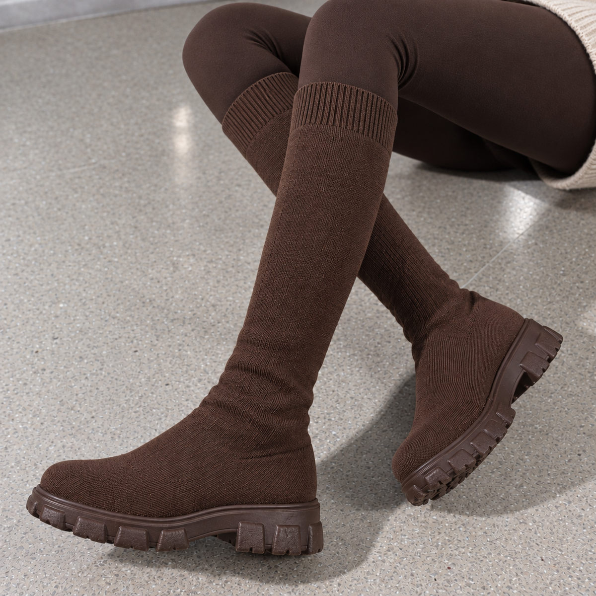 Sockstep | Bottes en maille extensible à semelle crantée