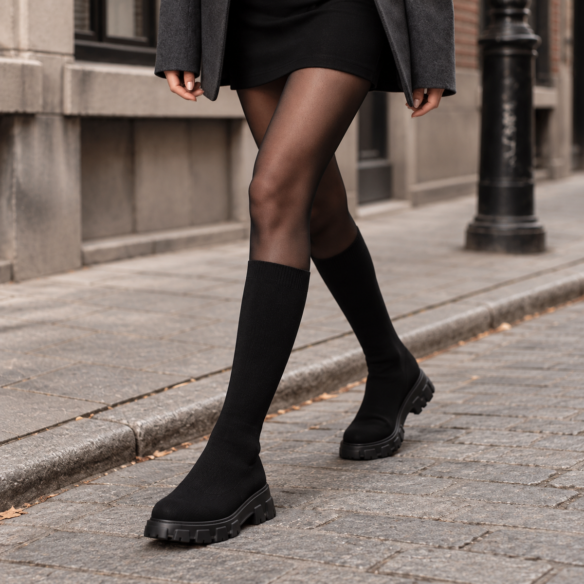 Sockstep | Bottes en maille extensible à semelle crantée