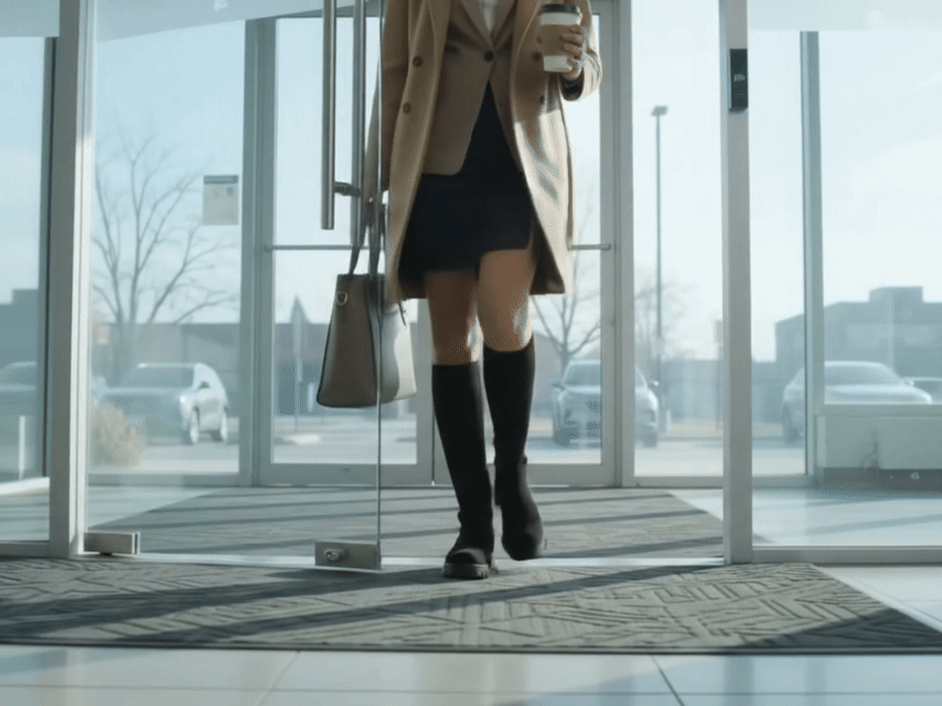 Les bottes Calinia noires portées au bureau